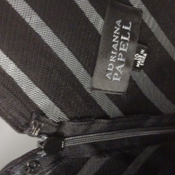 Adrianna Papell shutter ruffle pleated cocktail/prom dress black sz 10 - Picture 8 of 16